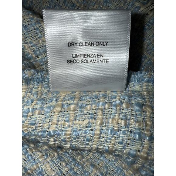 Bebop Blue Sparkle Tweed Short Sleeve Pearl Button Sheath Dress Women - Medium - Picture 8 of 8